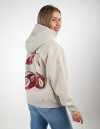 Gray, comfy, and bold — front text, cherry back