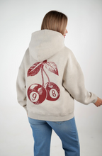 Gray, comfy, and bold — front text, cherry back