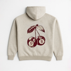 Gray, comfy, and bold — front text, cherry back